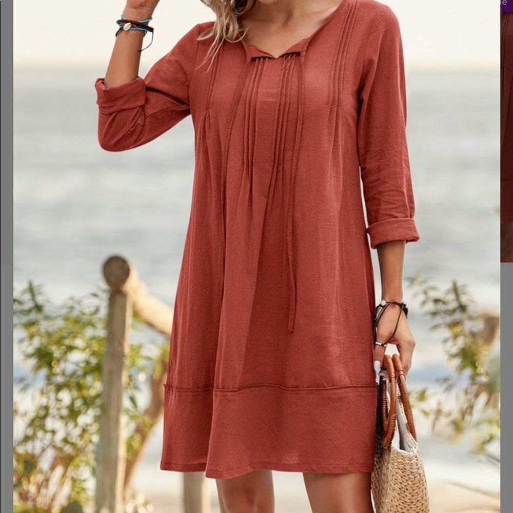 Brick Red Shift Dress NWT - Picture 2 of 4
